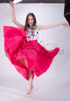 Mexican Folklorico Hot Pink Solid Skirt - Cielito Lindo