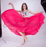 Mexican Folklorico Hot Pink Solid Skirt - Cielito Lindo