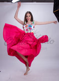 Mexican Folklorico Hot Pink Solid Skirt - Cielito Lindo