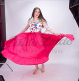 Mexican Folklorico Hot Pink Solid Skirt - Cielito Lindo