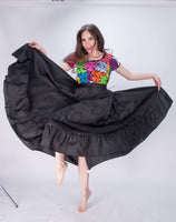 Mexican Folklorico Black Solid Skirt - Cielito Lindo