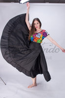 Mexican Folklorico Black Solid Skirt - Cielito Lindo