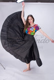 Mexican Folklorico Black Solid Skirt - Cielito Lindo