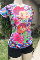 Mexican Printed T-Shirt Frida Kahlo Black Otomi Tee - Cielito Lindo