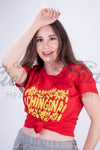 Embroidered Chingona T-Shirt Red