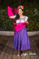 Mexican Folklorico Purple Solid Skirt