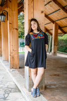 Artesana Embroidered Dress with Pockets
