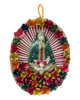 Handmade Corn Leaf Virgen Guadalupe