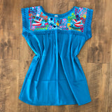 Yaritza Mexican Blouse Blue