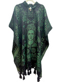 Frida Kahlo Shimmering Poncho Dark Green