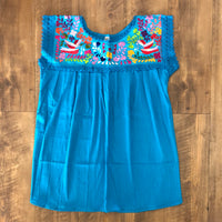 Yaritza Mexican Blouse Blue