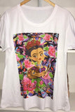 Mexican Printed T-Shirt Frida Kahlo Black Otomi Tee - Cielito Lindo