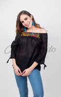 Cozumel Mexican Top Black - Cielito Lindo Mexican Boutique