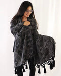 Mexican Maxi Scarf & Shawl Gray