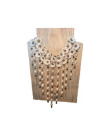 Palm Leaf Floral Cream Necklace