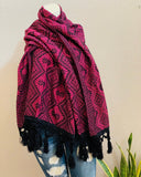 Mexican Maxi Scarf & Shawl Hot Pink