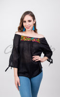 Cozumel Mexican Top Black - Cielito Lindo Mexican Boutique