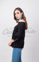 Cozumel Mexican Top Black - Cielito Lindo Mexican Boutique