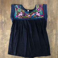 Yaritza Mexican Blouse Navy