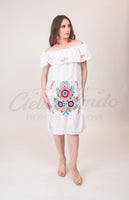 Puebla Off-Shoulder Dress White