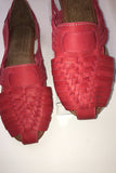 Shoes Red Leather Sandals